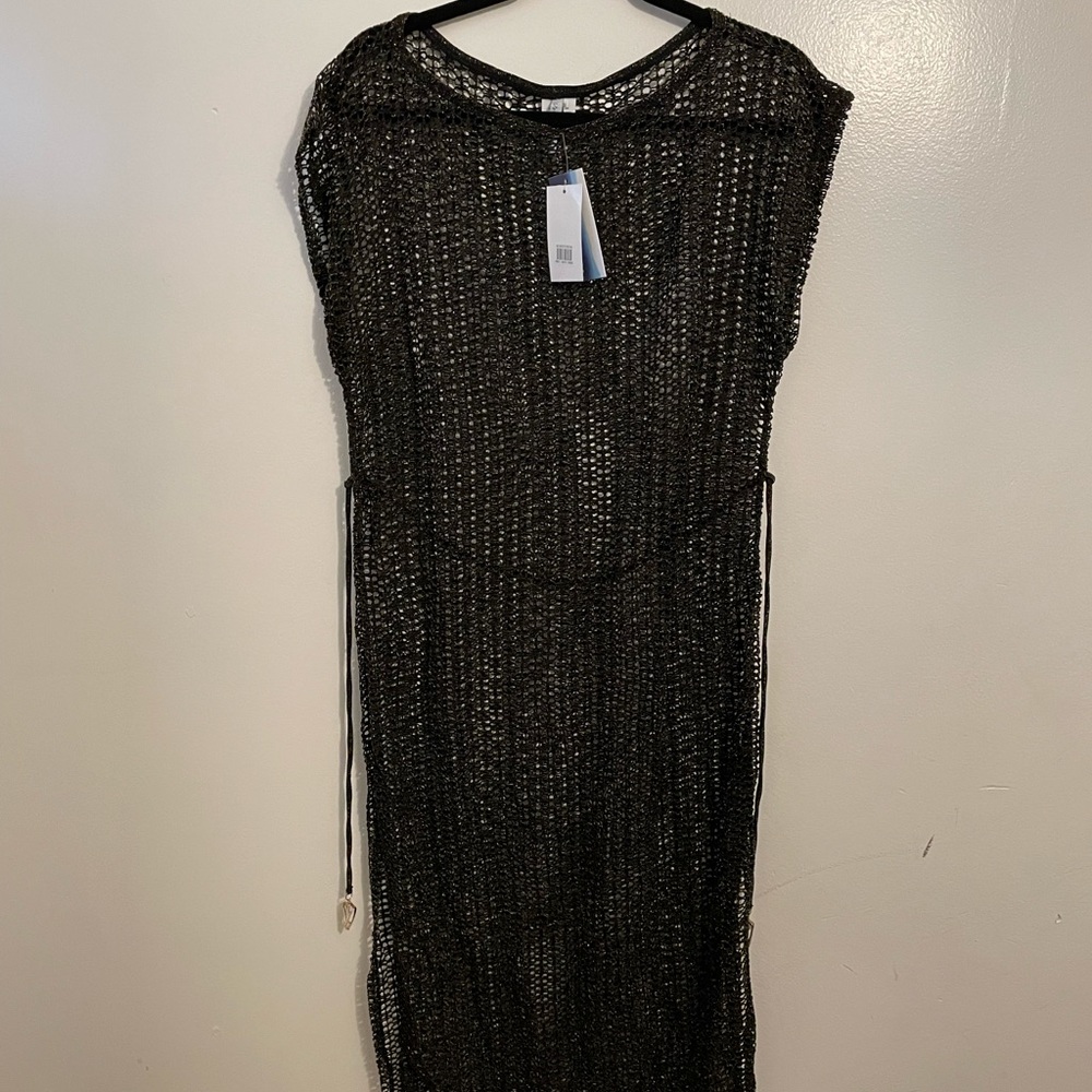 Isabella Rose Women Beach Cover-Up, size M/L, Black and Gold check out images🌺